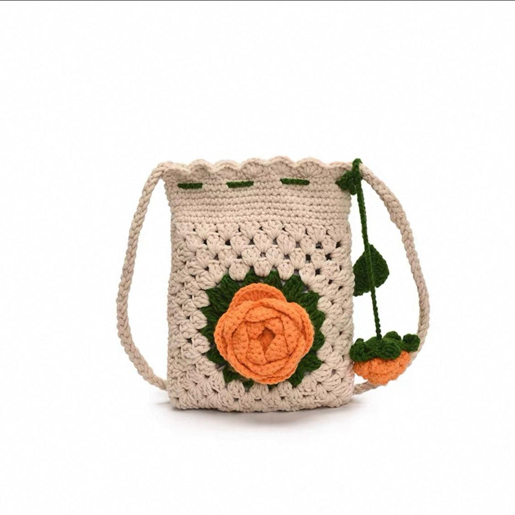 Crochet Rose Sling Bag