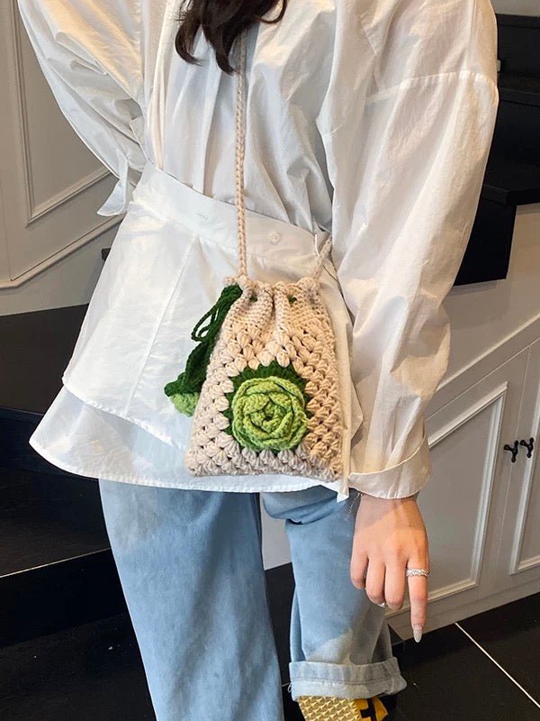 Crochet Rose Sling Bag