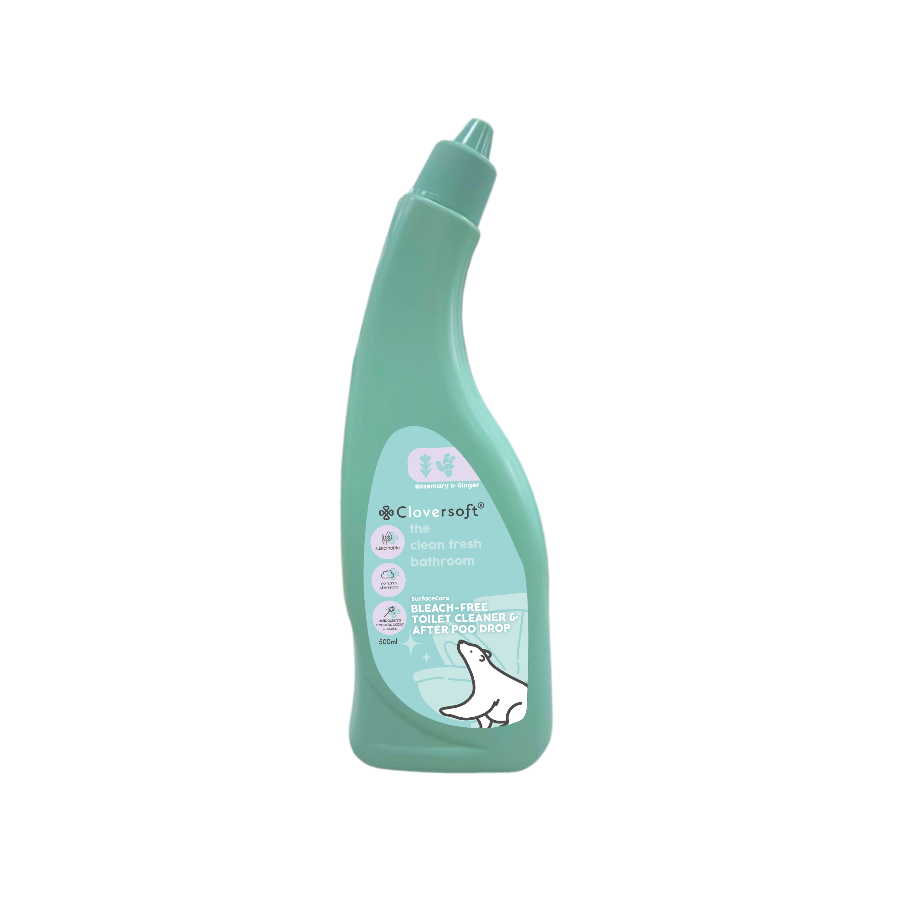 Cloversoft Toilet Cleaner & After Poo Drop - Bleach-Free (500ml)