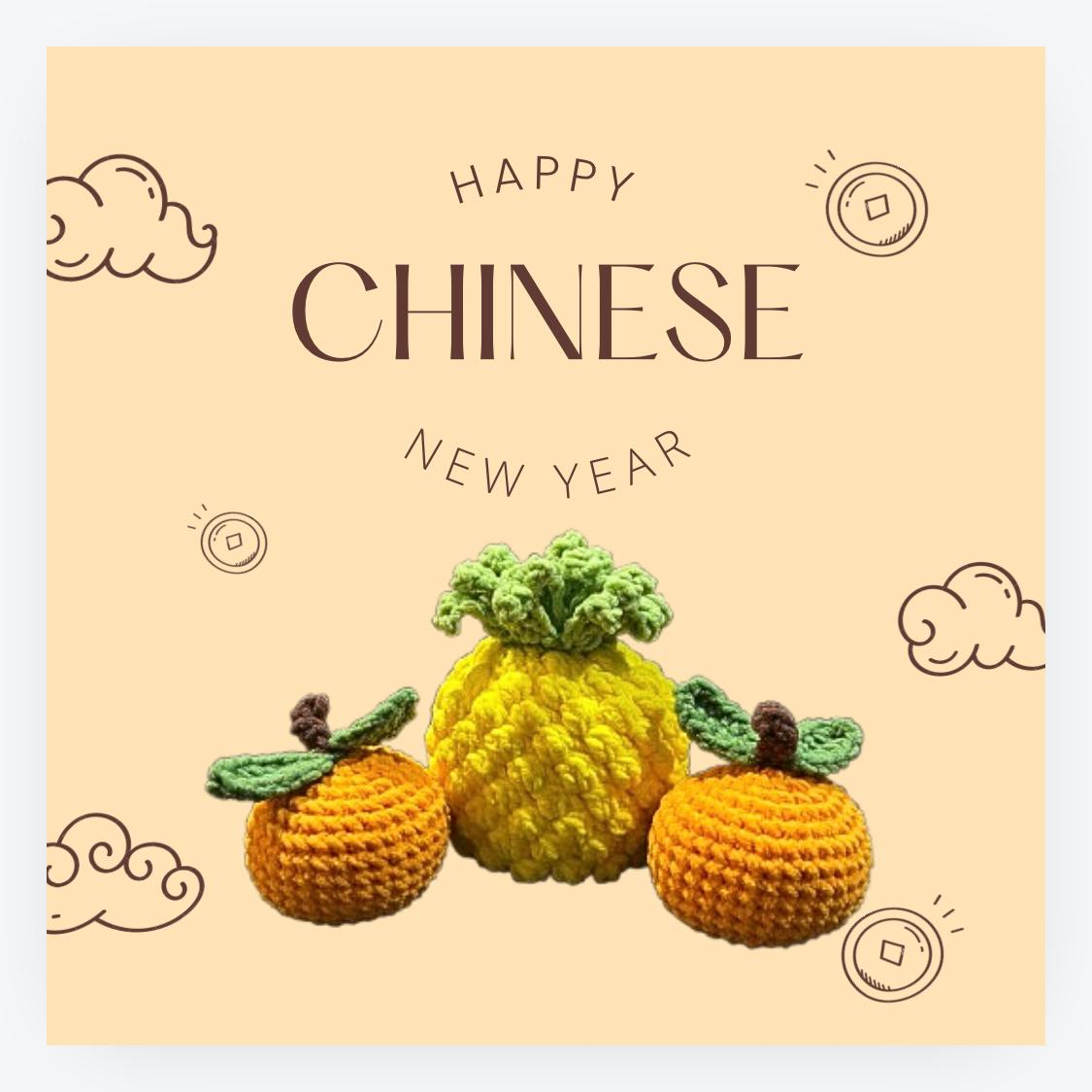 Handmade Crochet Orange / Pineapple