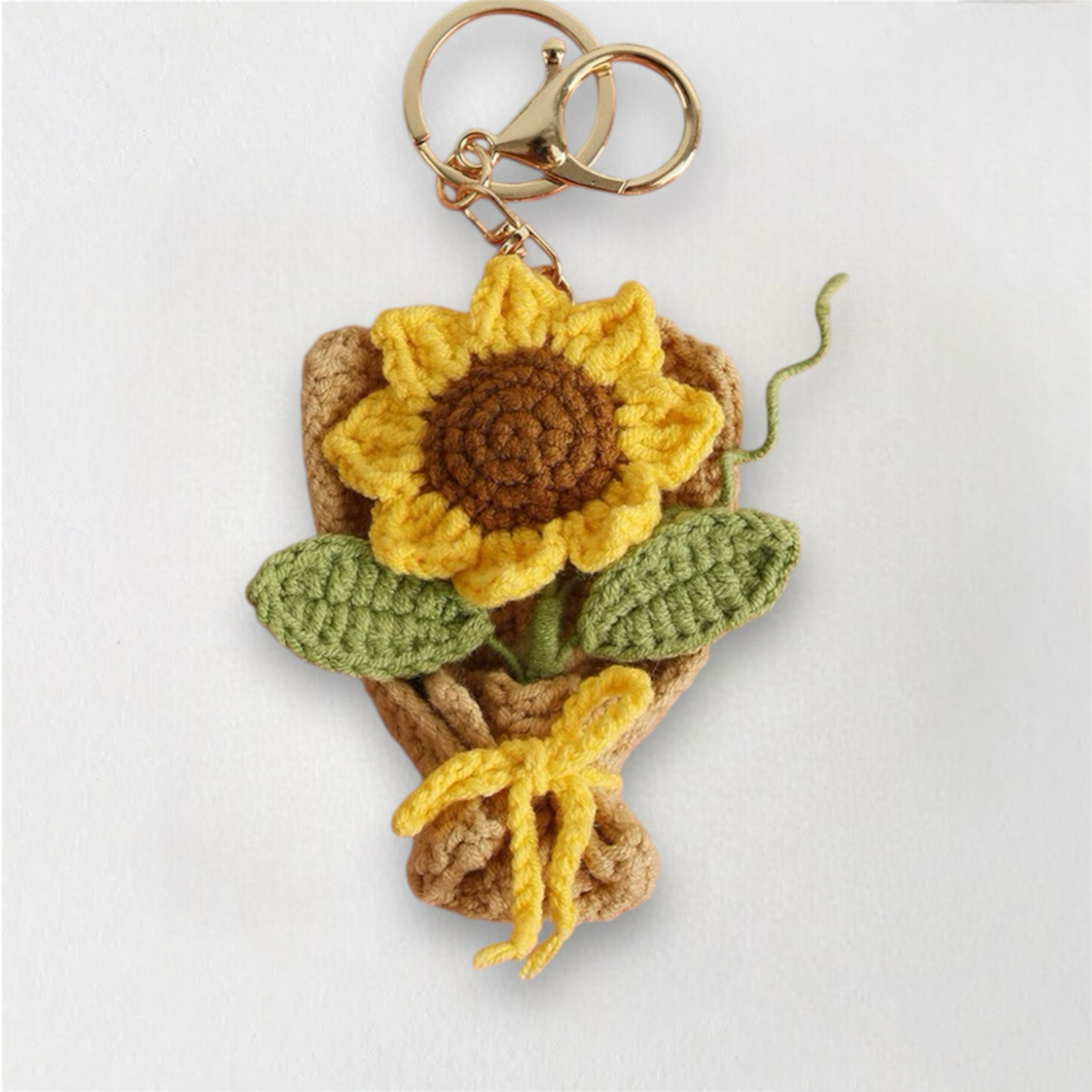 Mini Crochet Flower Bouquet Keychain