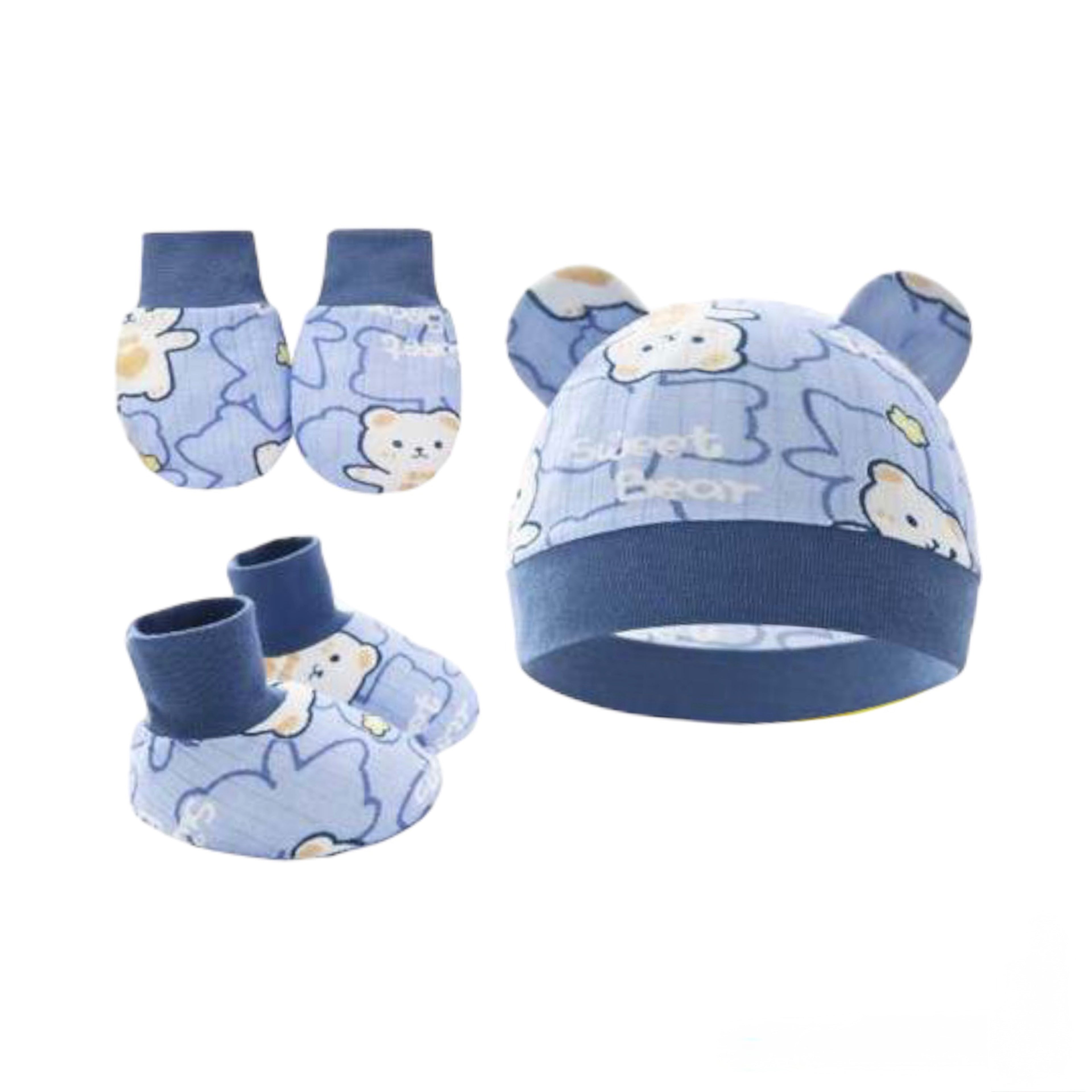 Baby Hat Mitten Booties Set