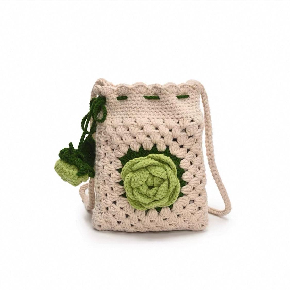 Crochet Rose Sling Bag