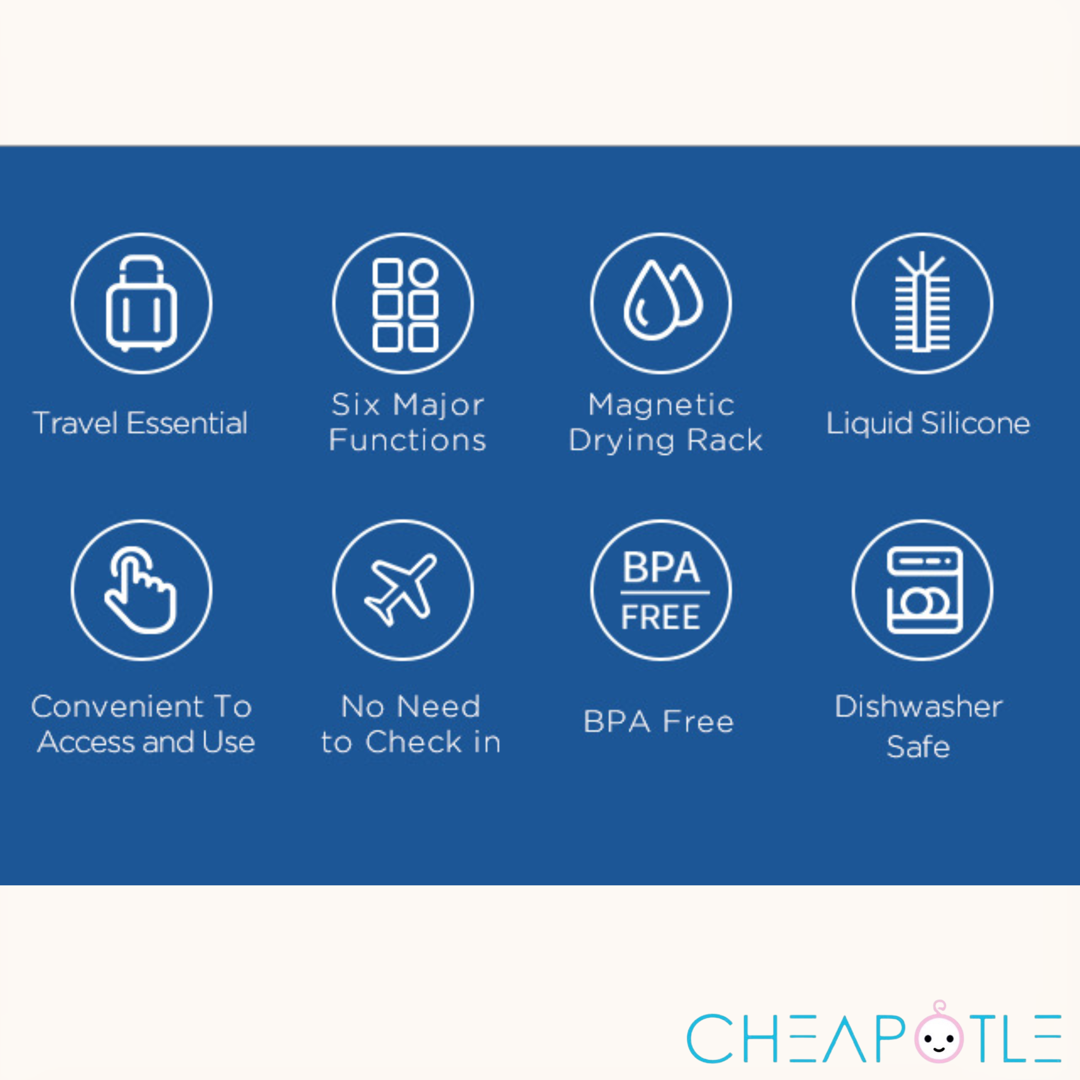 6 in 1 Baby Milk Bottle Cleaning Portable Travel Set