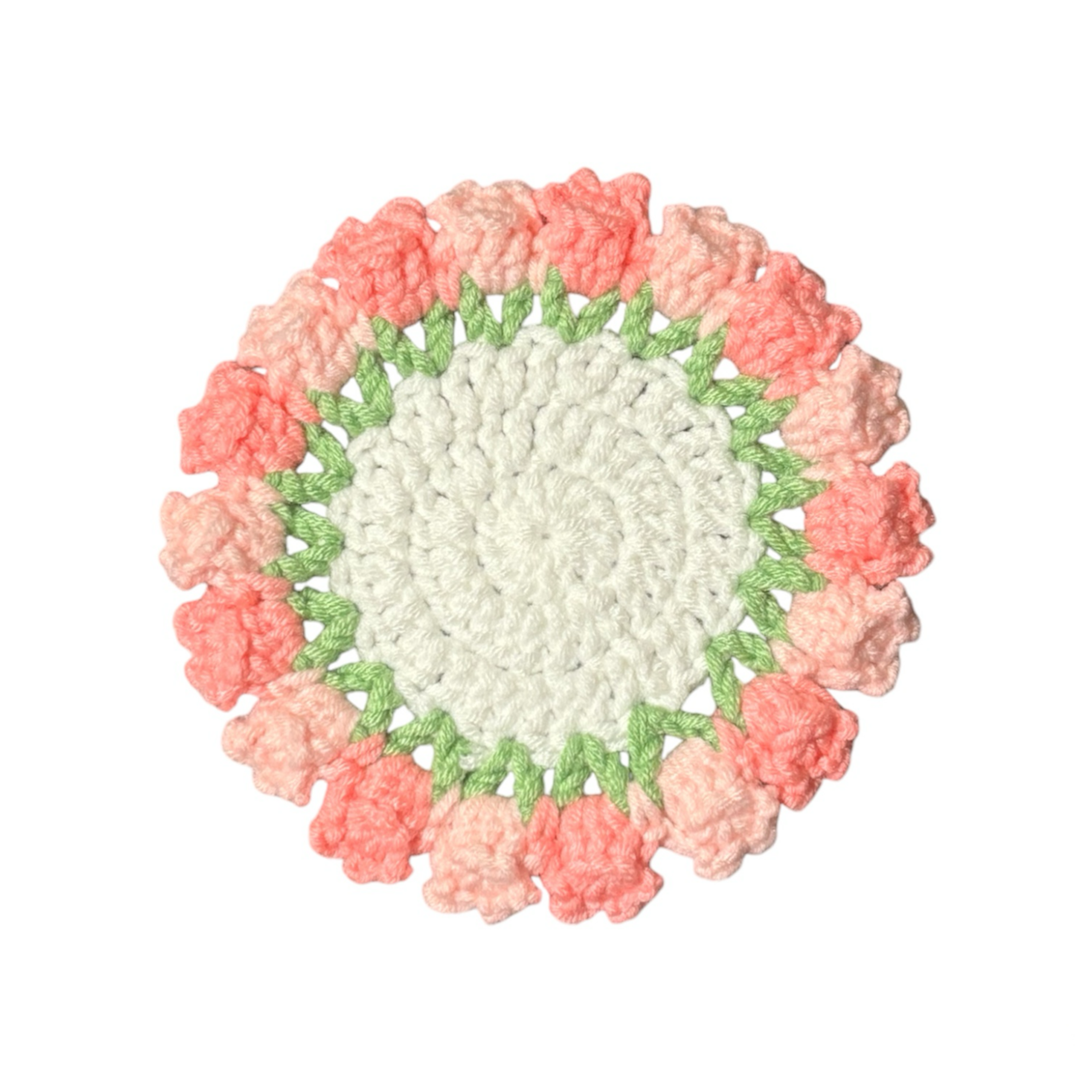 Handmade Crochet Flower Bouquet Coaster / Pot