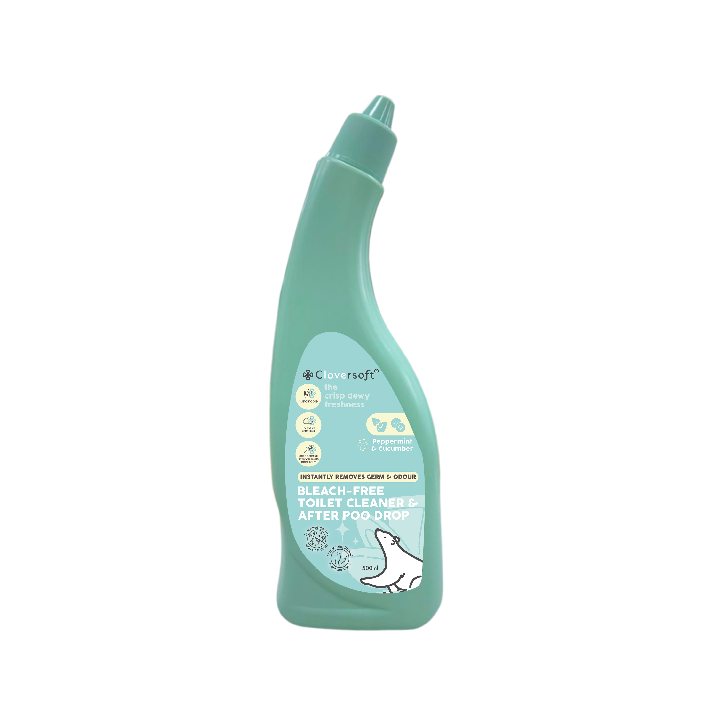 Cloversoft Toilet Cleaner & After Poo Drop - Bleach-Free (500ml)