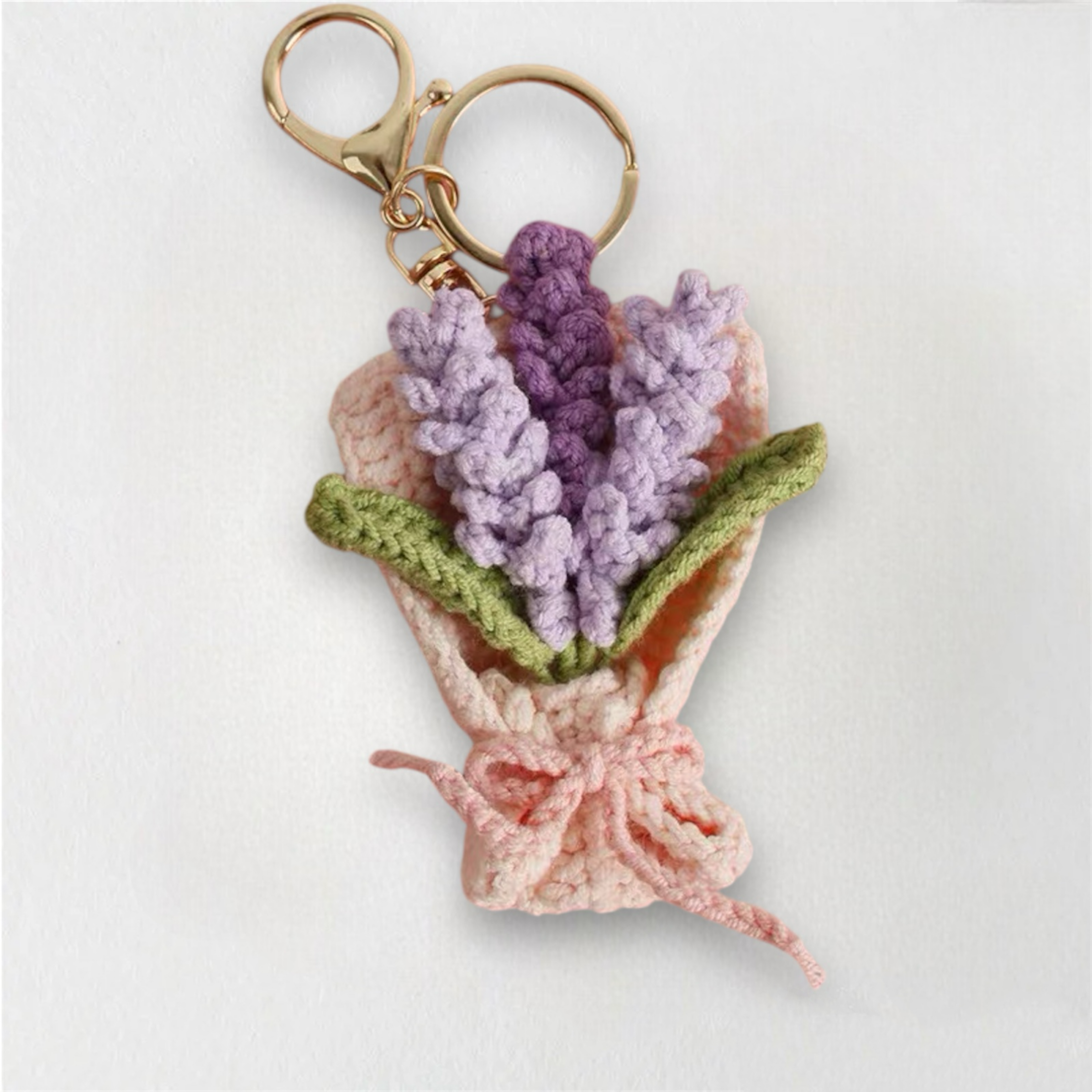 Mini Crochet Flower Bouquet Keychain