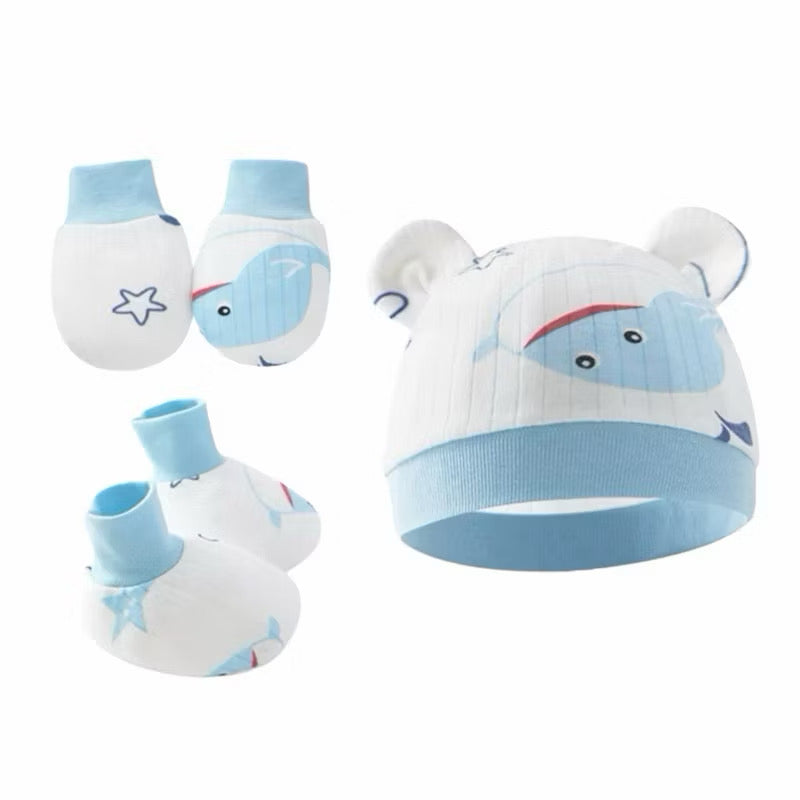 Baby Hat Mitten Booties Set