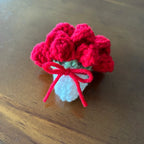 Handmade Crochet Flower Bouquet Coaster / Pot