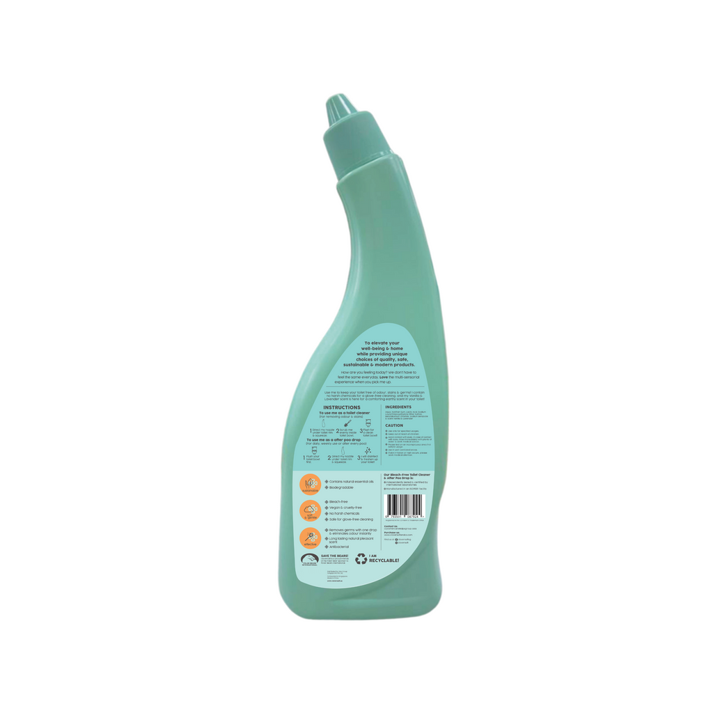 Cloversoft Toilet Cleaner & After Poo Drop - Bleach-Free (500ml)