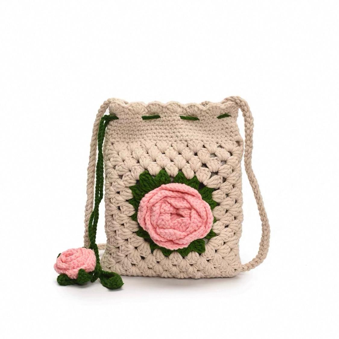 Crochet Rose Sling Bag