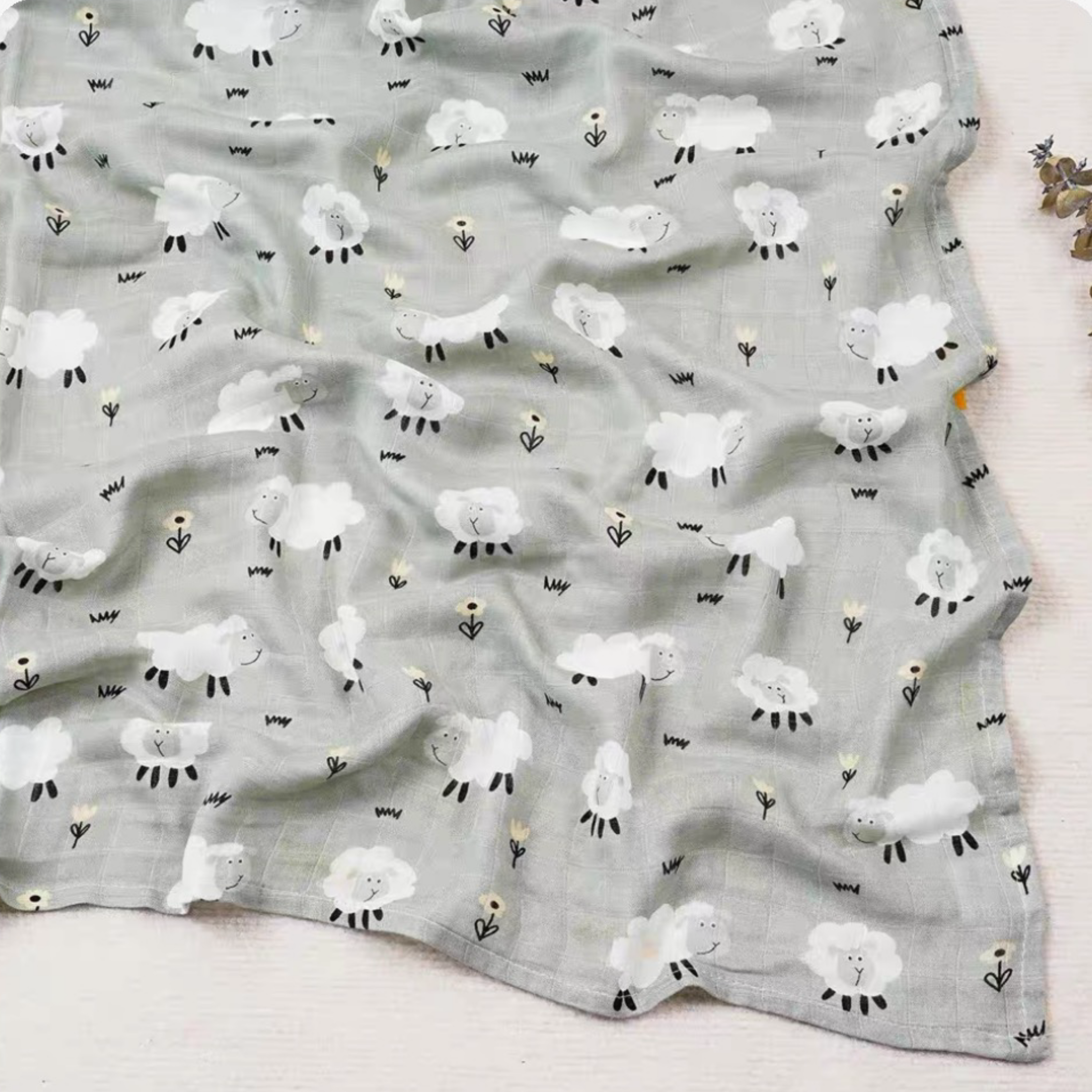 Bamboo Organic Cotton Baby Swaddle / Blanket