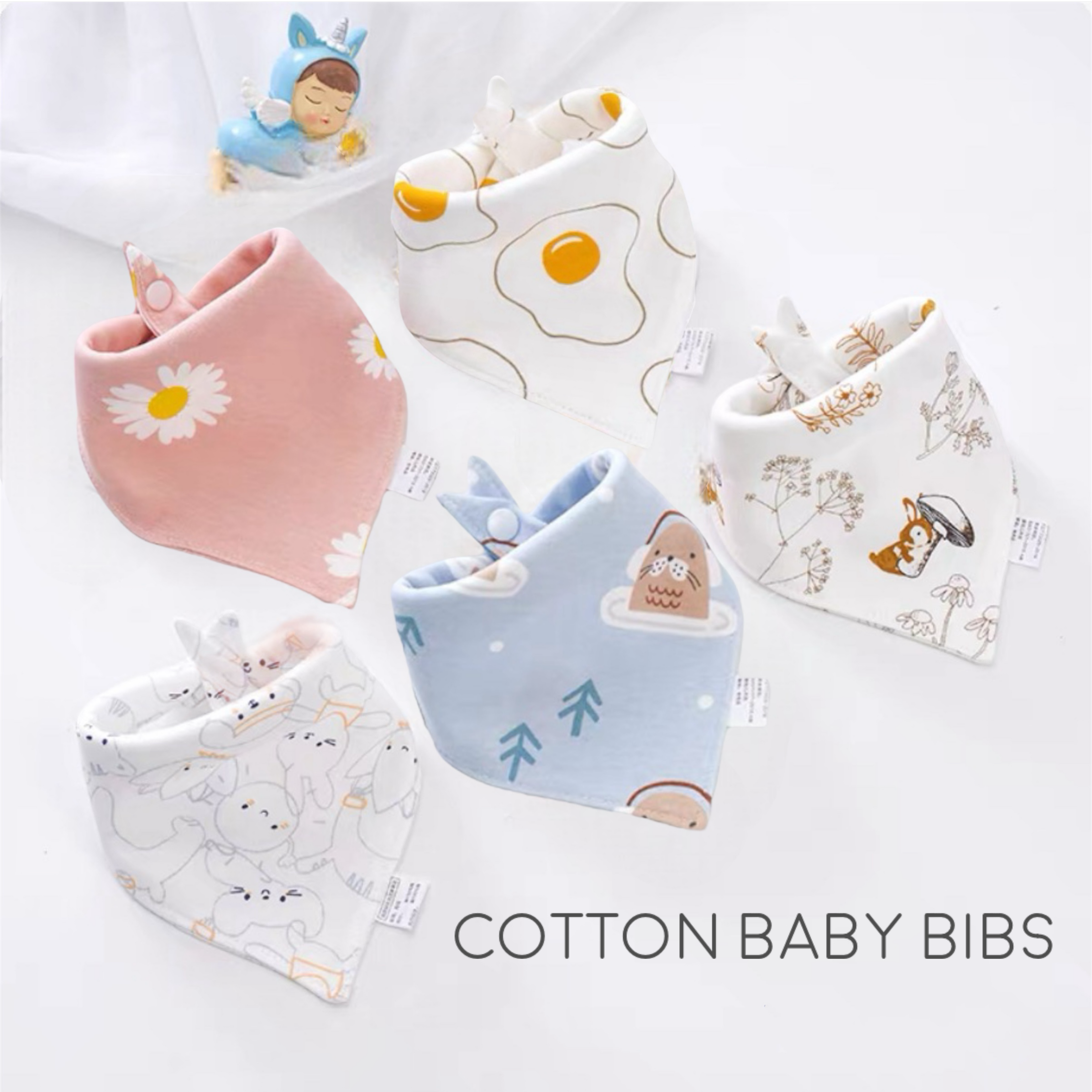 100% Cotton Baby Drool Bibs
