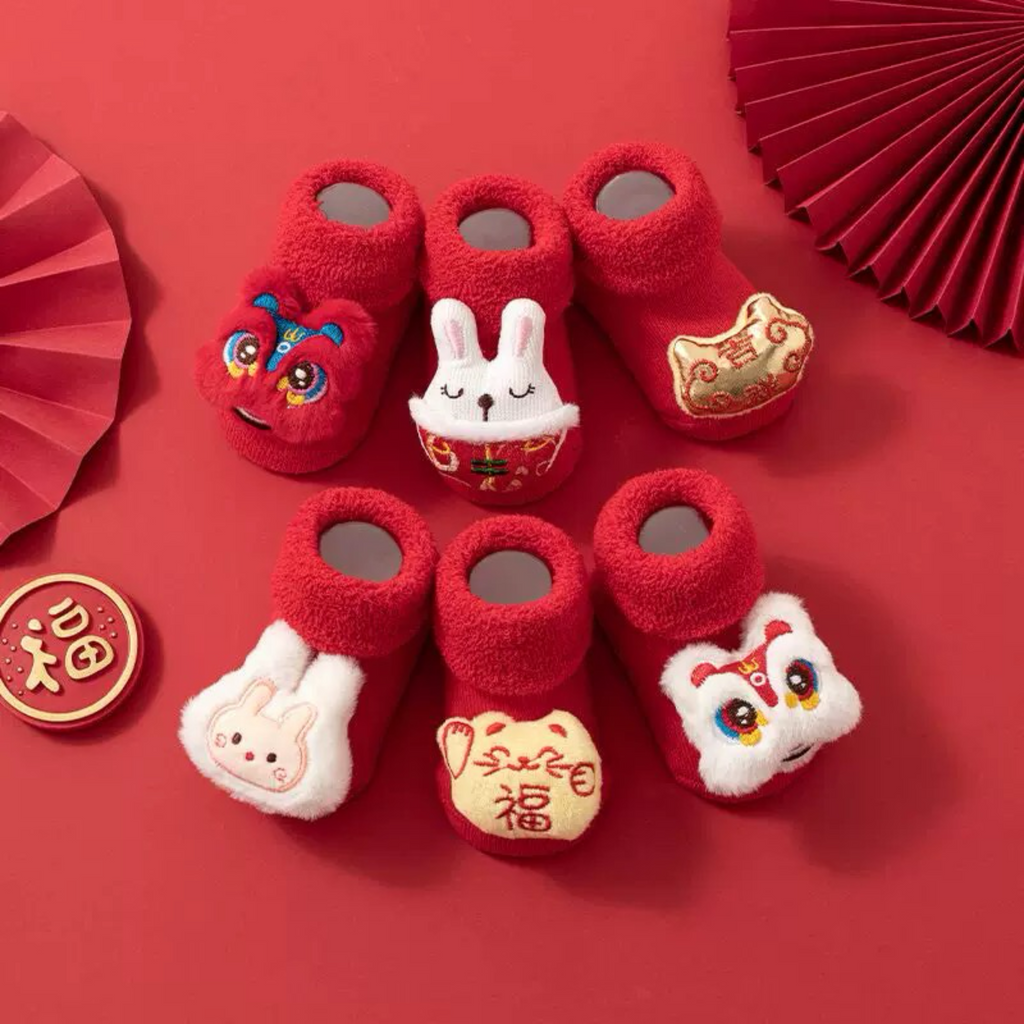 3D Cartoon Socks with Bell [Chinese New Year Theme]