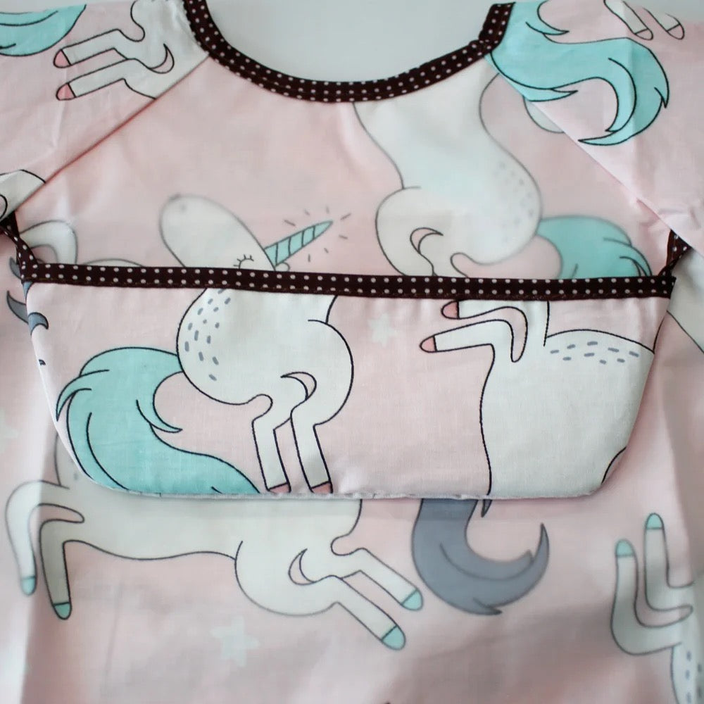 Baby Weaning Short Sleeve Bib (Cotton Inner Lining)