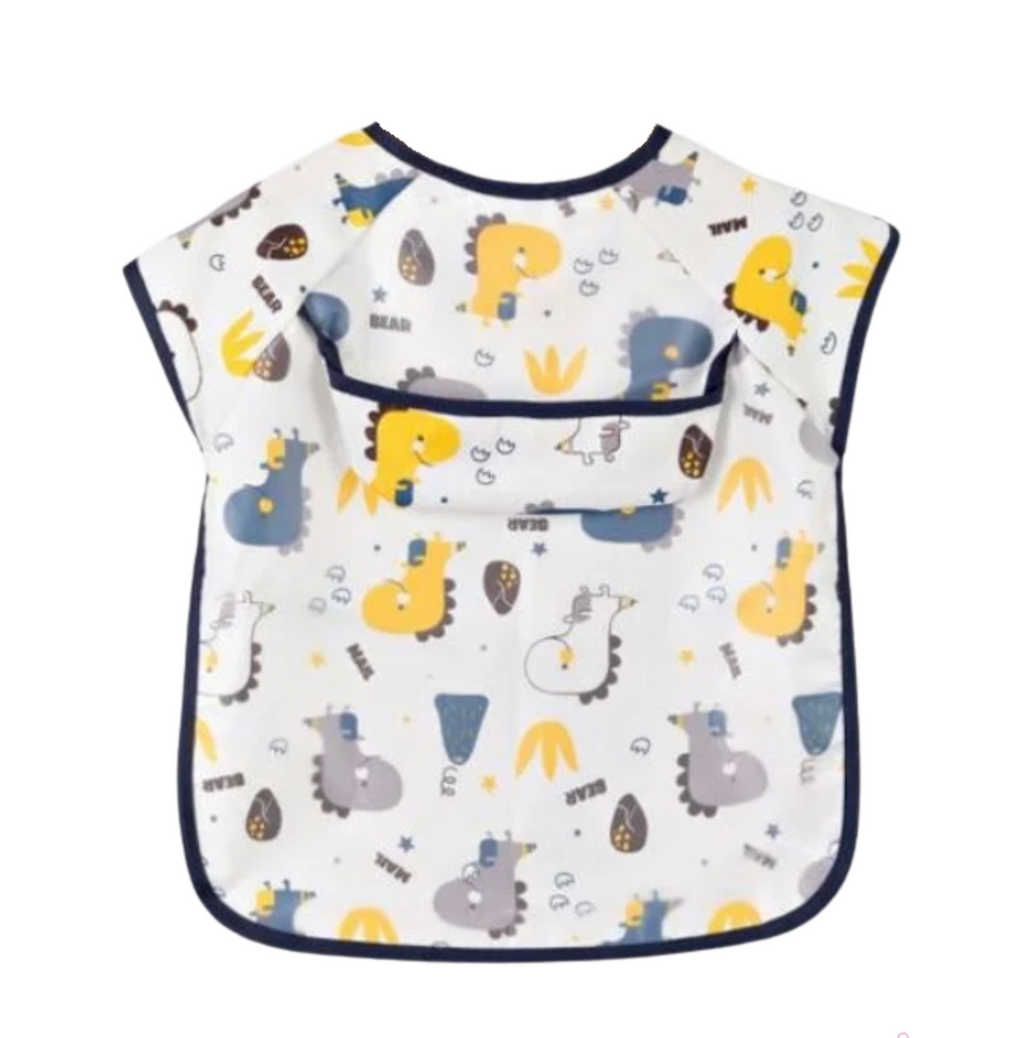 Baby Weaning Short Sleeve Bib (Cotton Inner Lining)