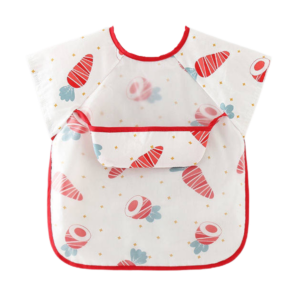 Baby Weaning Short Sleeve Bib (Cotton Inner Lining)