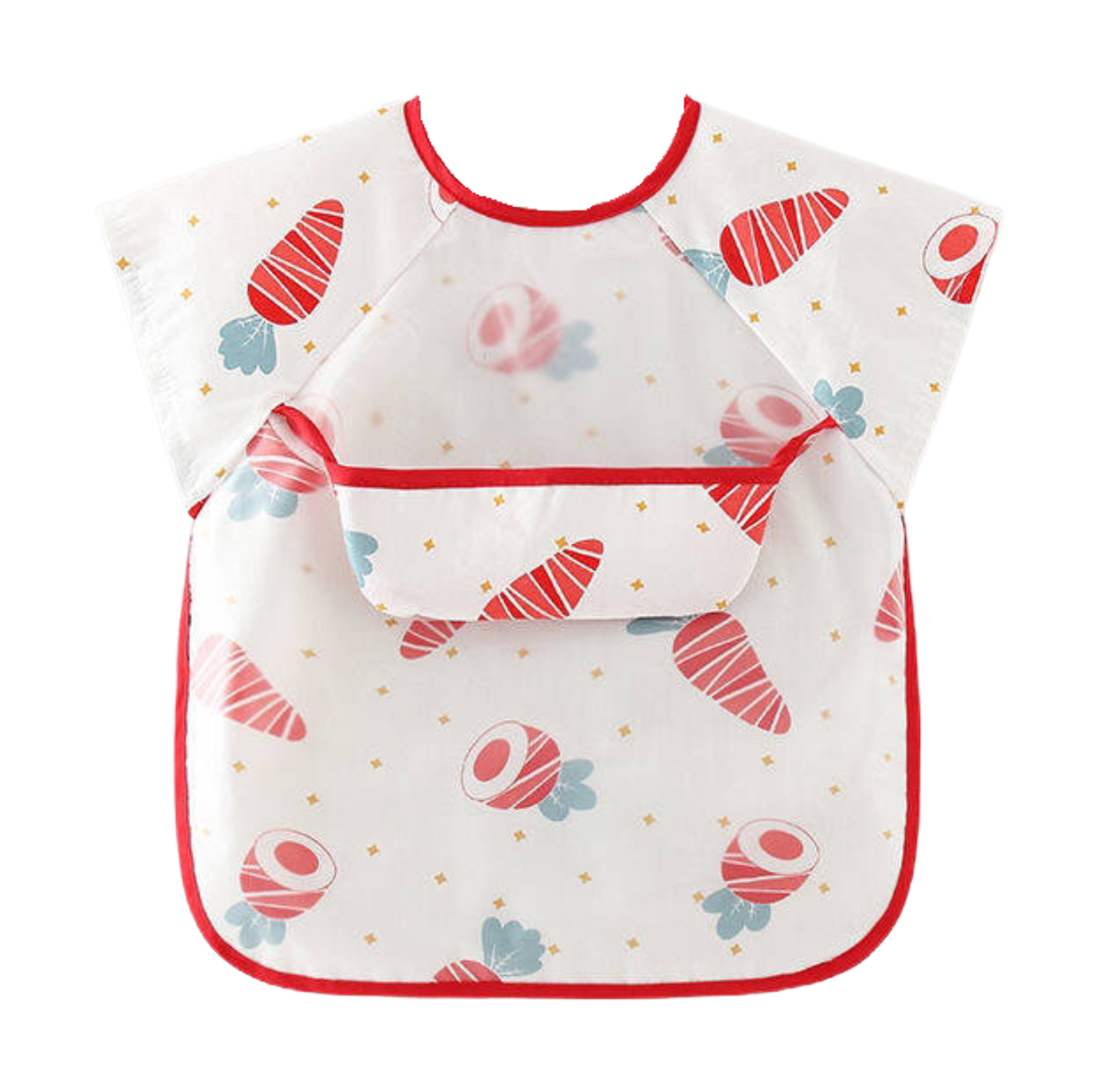 Baby Weaning Short Sleeve Bib (Cotton Inner Lining)