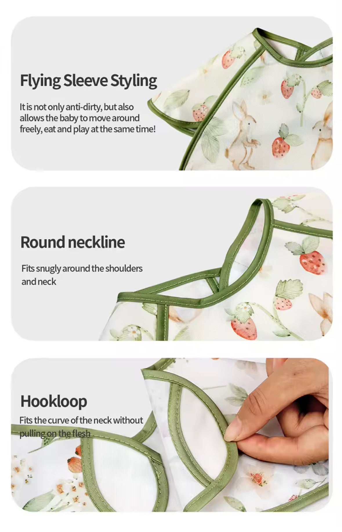 Baby Weaning Frilly Bibs (Length: 30cm)