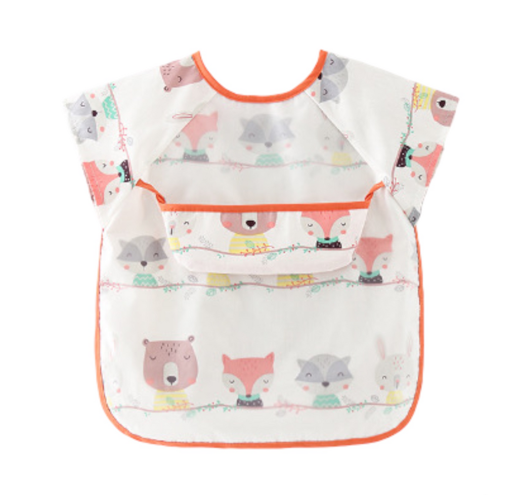 Baby Weaning Short Sleeve Bib (Cotton Inner Lining)