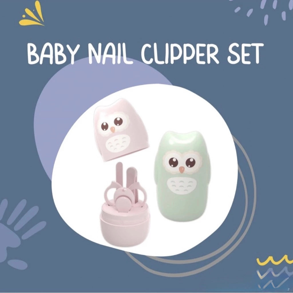Baby Nail Clipper Set 4 in 1 with Cute Owl Storage Box
